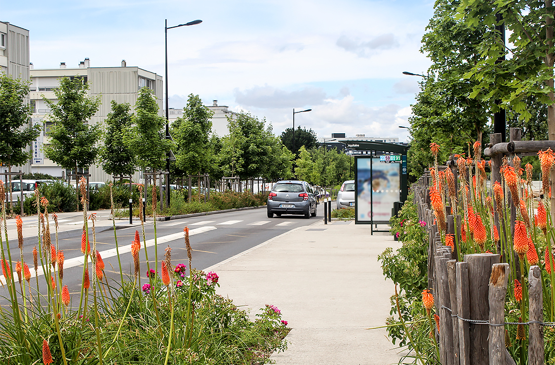Saint-Herblain, la rue d'Aquitaine, une rue jardin