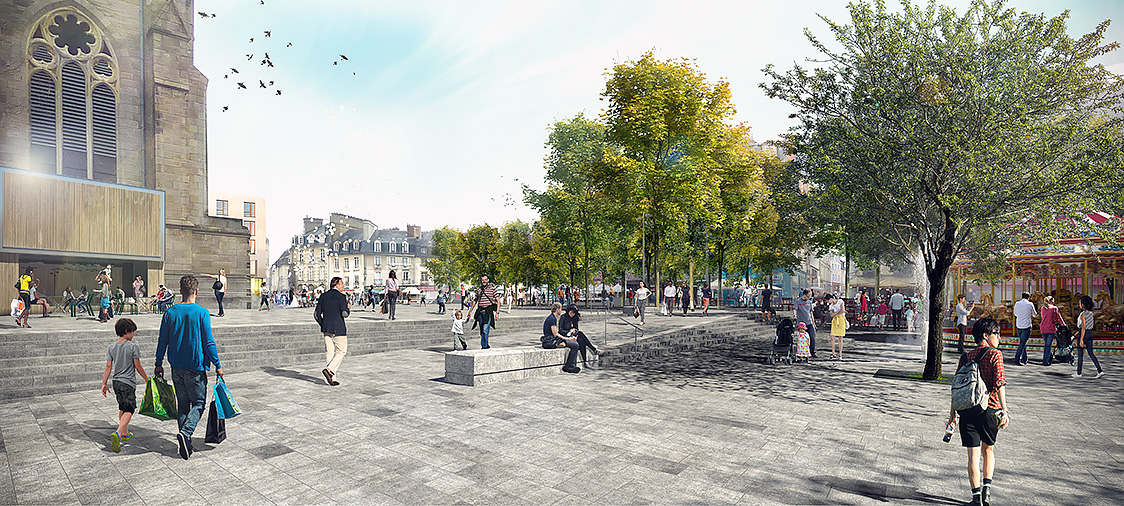 Place Sainte-Anne à Rennes